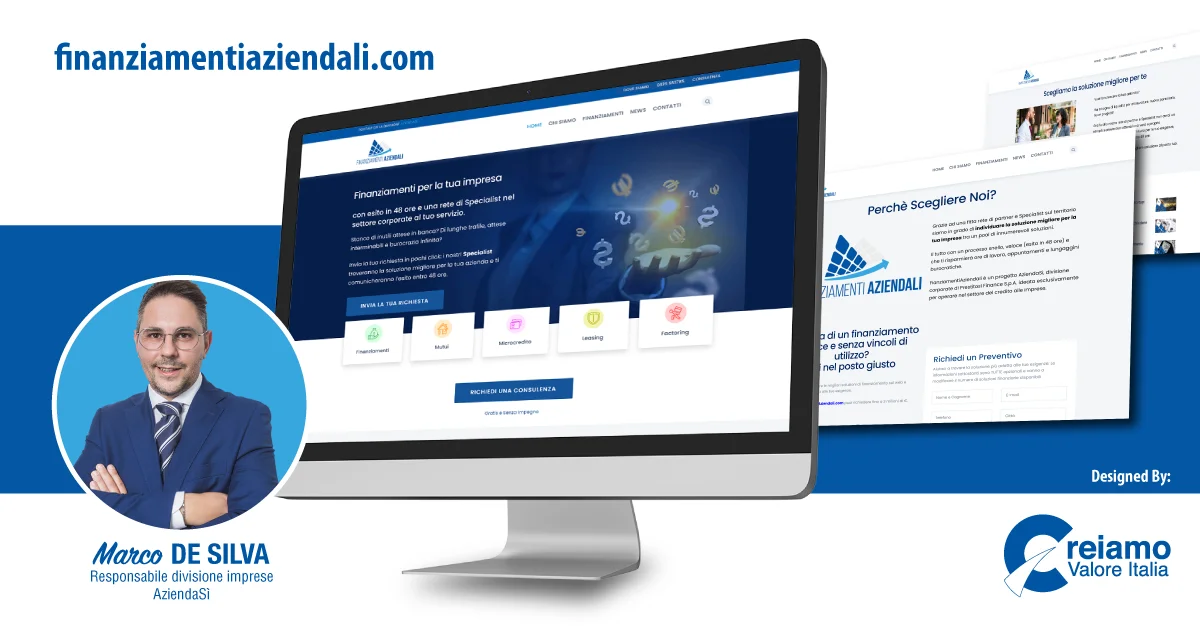 Nasce Finanziamentiaziendali.com, il portale della divisione imprese AziendaSì